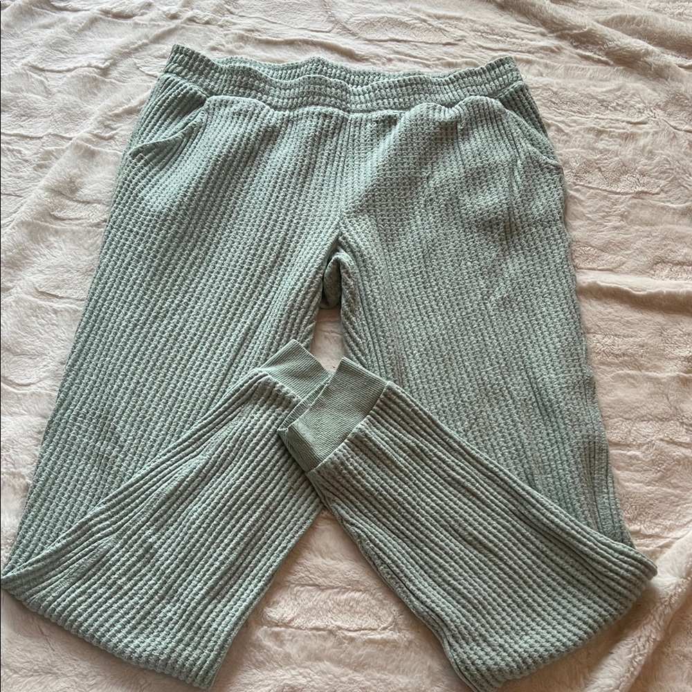 Nordstrom Waffle Knit Pants in Light Blue-Green